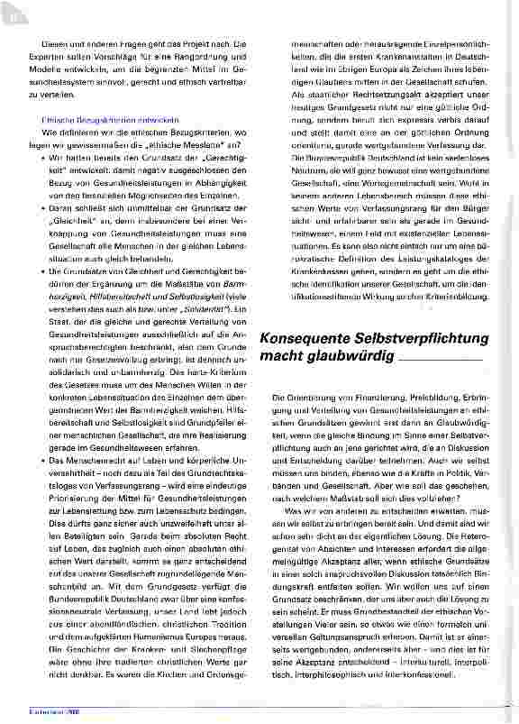 Vorschauseite 6: Ethische Überlegungen über eine gerechte Finanzierung, Preisbildung und Verteilung von Gesundheitsleistungen