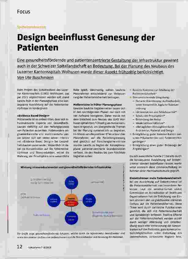 Vorschauseite 1: Design beeinflusst Genesung der Patienten