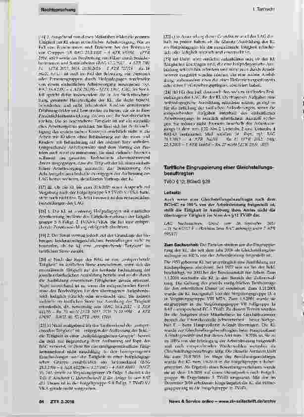 Vorschauseite 1: Tarifliche Eingruppierung einer Gleichstellungsbeauftragten