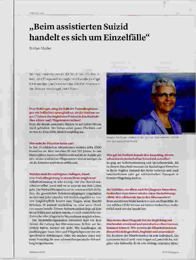 Vorschauseite 1: Beim assistierten Suizid handelt es sich um Einzelfalle