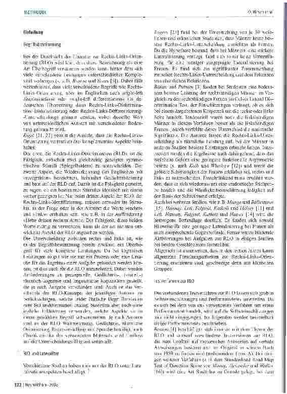 Vorschauseite 2: Neuropsyehologisches Untersuchungs verfahren zur Erfassung der Rechts-Links-Orientierung