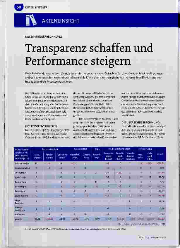 Vorschauseite 1: Transparenz schaffen und Performance steigern