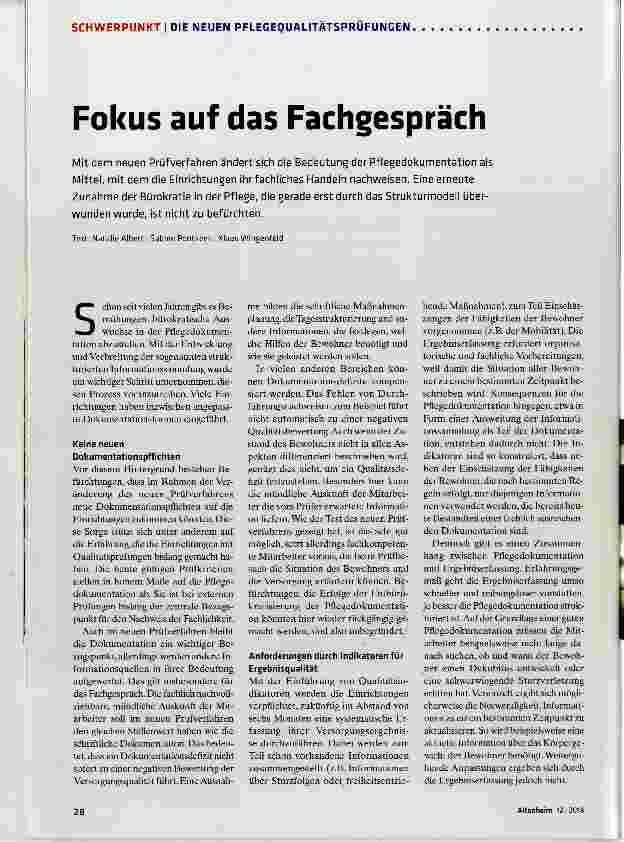 Vorschauseite 1: Fokus auf das Fachgespräch