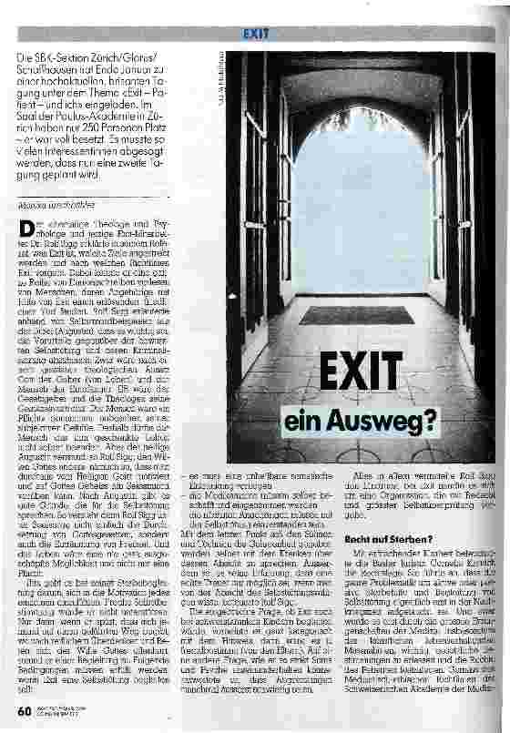 Vorschauseite 1: Exit, ein Ausweg?