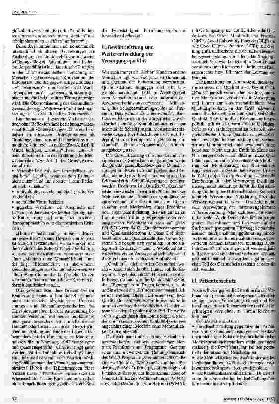 Vorschauseite 2: VDÄÄ/VDPP-Memorandum Patientenrechte und Ethik, Qualität und Patientenschutz