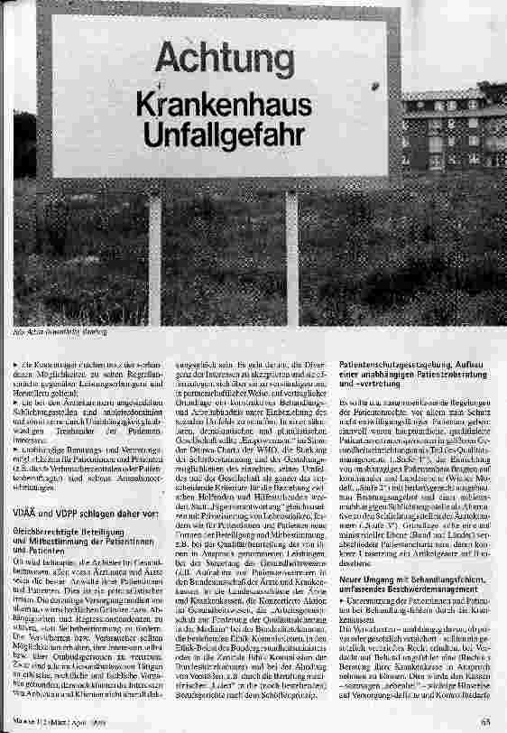 Vorschauseite 3: VDÄÄ/VDPP-Memorandum Patientenrechte und Ethik, Qualität und Patientenschutz