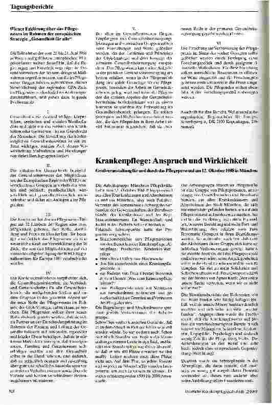 Vorschauseite 1: Krankenpflege - Anspruch und Wirklichkeit
