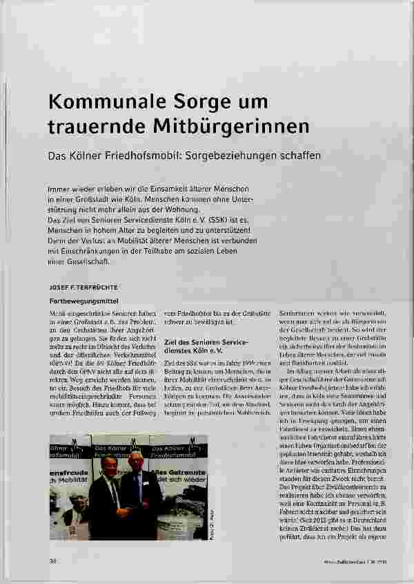 Vorschauseite 1: Kommunale Sorge um trauernde Mitbürgerinnen