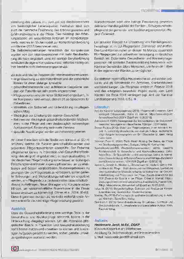 Vorschauseite 2: Die Rolle der Gesundheitsförderung in der Gesundheitsund Krankenpflege