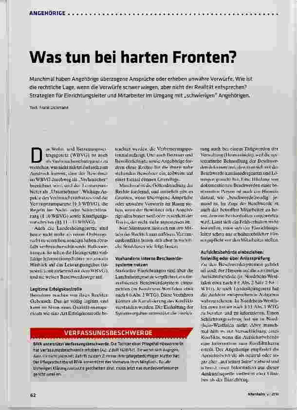Vorschauseite 1: Was tun bei harten Fronten?