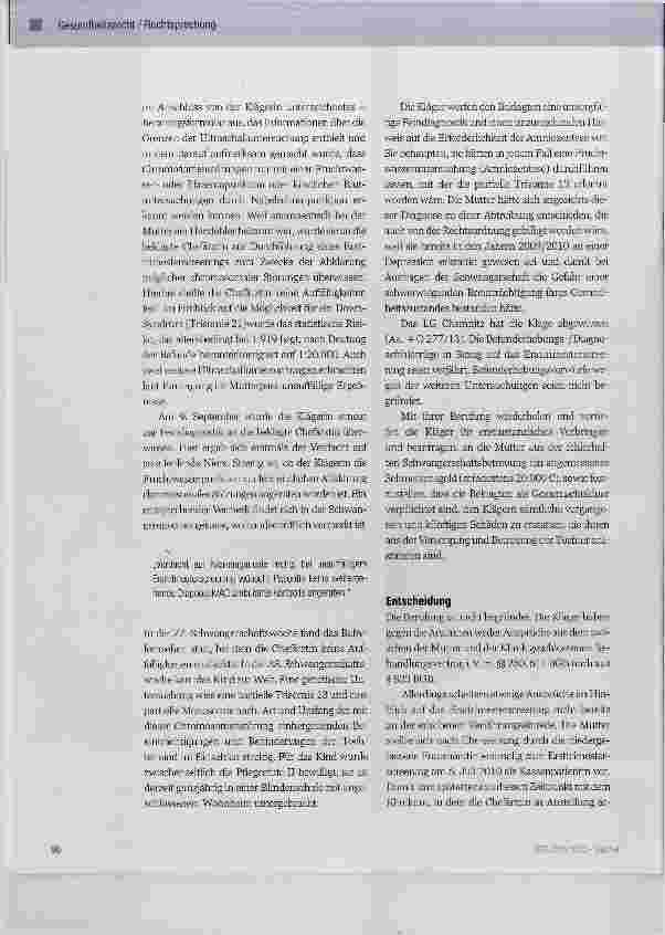 Vorschauseite 2: Vorwurf fehlerhafter Schwangerschaftsdiagnostik und -beratung