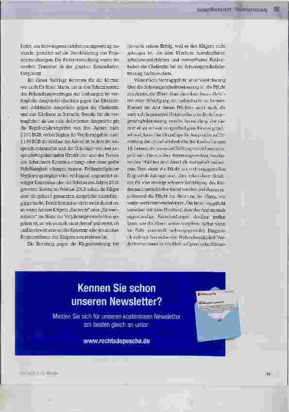 Vorschauseite 3: Vorwurf fehlerhafter Schwangerschaftsdiagnostik und -beratung