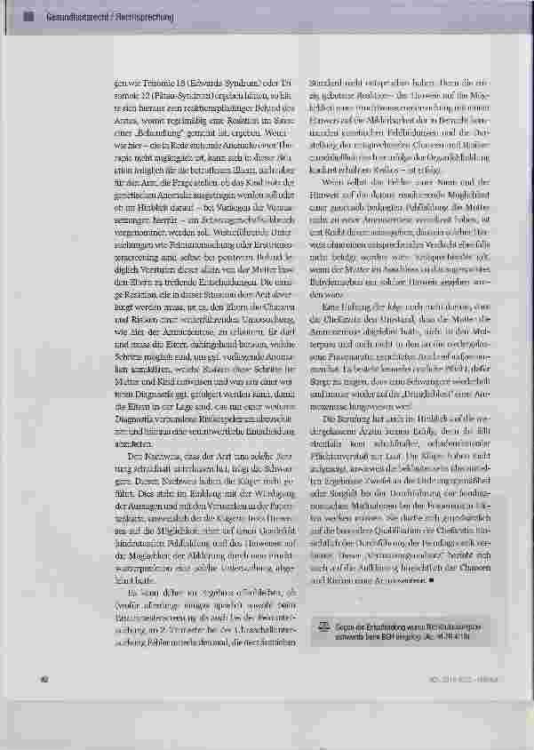 Vorschauseite 4: Vorwurf fehlerhafter Schwangerschaftsdiagnostik und -beratung