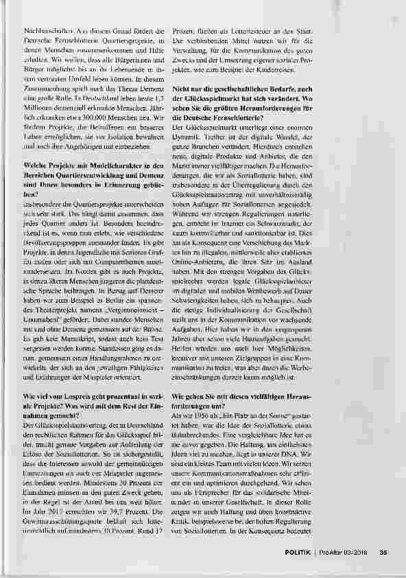 Vorschauseite 2: Ein Lotterielos für das solidarische Miteinander in Deutschland