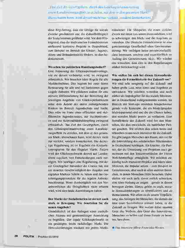 Vorschauseite 3: Ein Lotterielos für das solidarische Miteinander in Deutschland