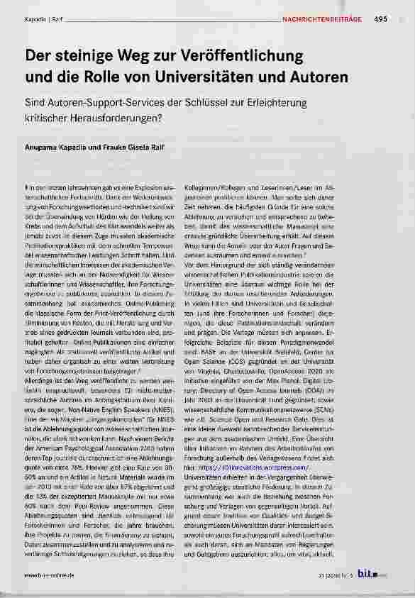 Vorschauseite 1: Der steinige Weg zur Veröffentlichung und die Rolle von Universitäten und Autoren