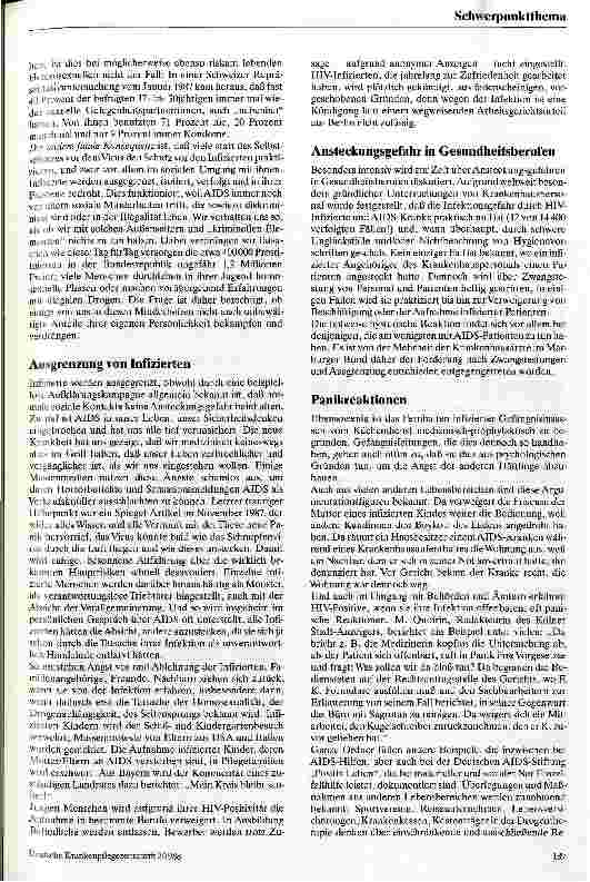 Vorschauseite 2: Über unseren Umgang mit AIDS und den HIV-Infizierten