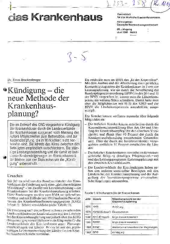 Vorschauseite 1: Kündigung - die neue Methode der Krankenhausplanung