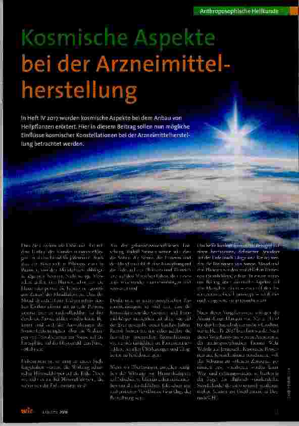 Vorschauseite 1: Kosmische Aspekte bei der Arzneimittelherstellung