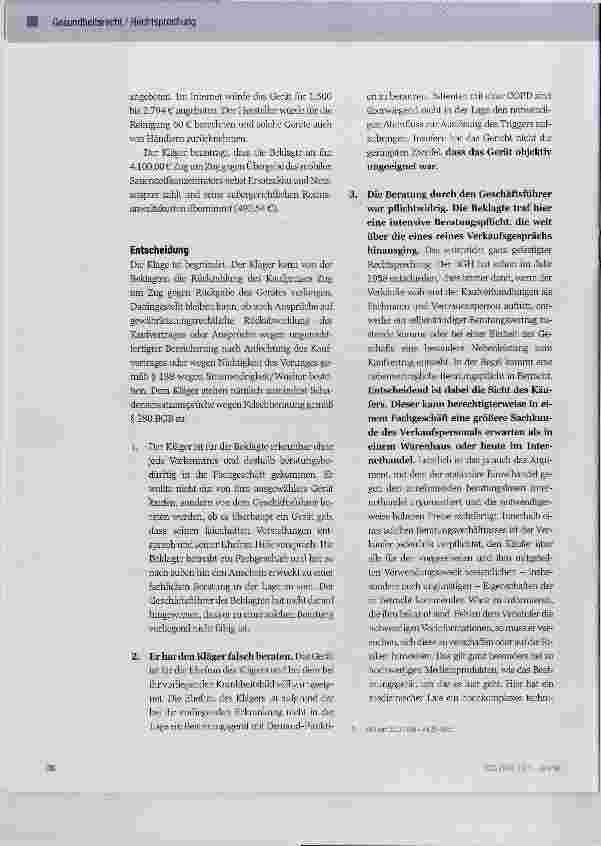 Vorschauseite 2: Beratungspflicht bei hochwertigen Medizinprodukten