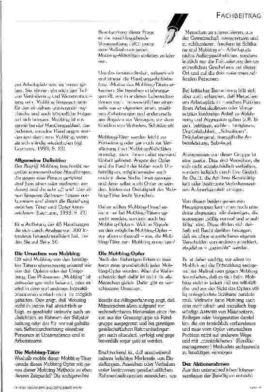 Vorschauseite 2: Mobbing im Pflegeberuf