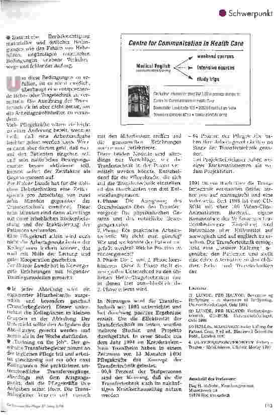 Vorschauseite 4: Die Transfertechnik Eine Alternative zum Heben und Tragen in der Pflege