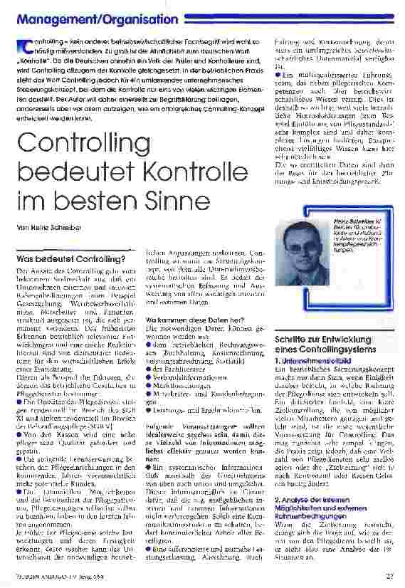 Vorschauseite 1: Controlling bedeutet Kontrolle im besten Sinne