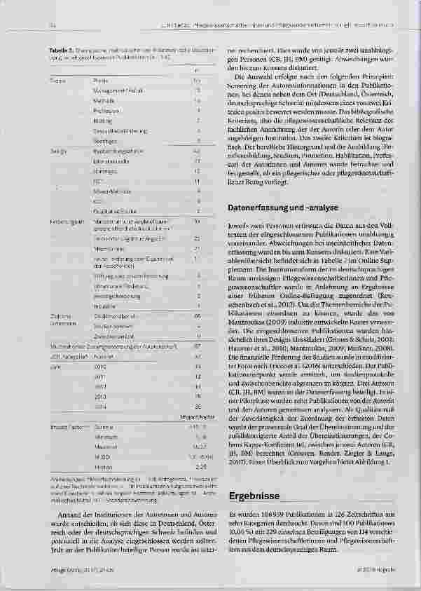 Vorschauseite 4: Repräsentanz von Pflegewissenschaftlerinnen und Pflegewissenschaftlern aus dem deutschsprachigen Raum in Zeitschriften mit hohem Impact Factor