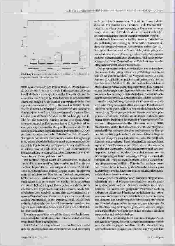 Vorschauseite 6: Repräsentanz von Pflegewissenschaftlerinnen und Pflegewissenschaftlern aus dem deutschsprachigen Raum in Zeitschriften mit hohem Impact Factor