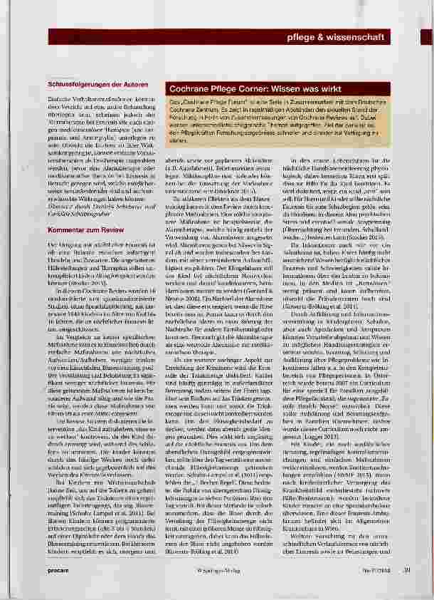 Vorschauseite 2: Cochrane Pflege Forum Einfache Verhaltensinterventionen bei Kindern mit nächtlicher Enuresis
