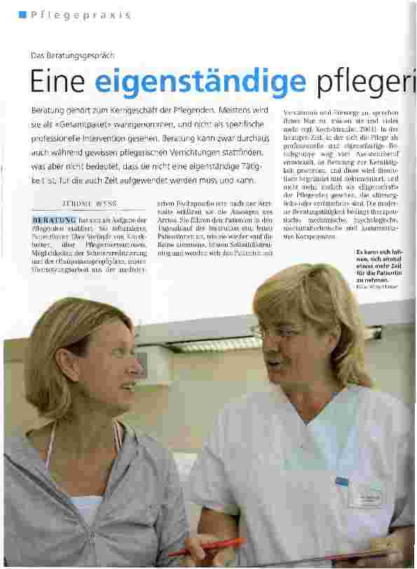 Vorschauseite 1: Eine eigenständiscge pflegerische Tätigkeit