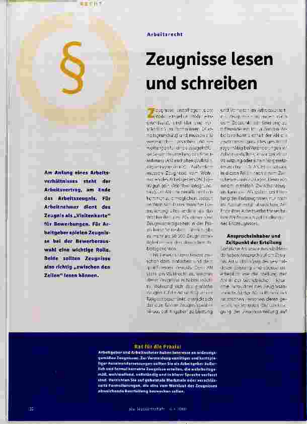 Vorschauseite 1: Zeugnisse lesen und schreiben
