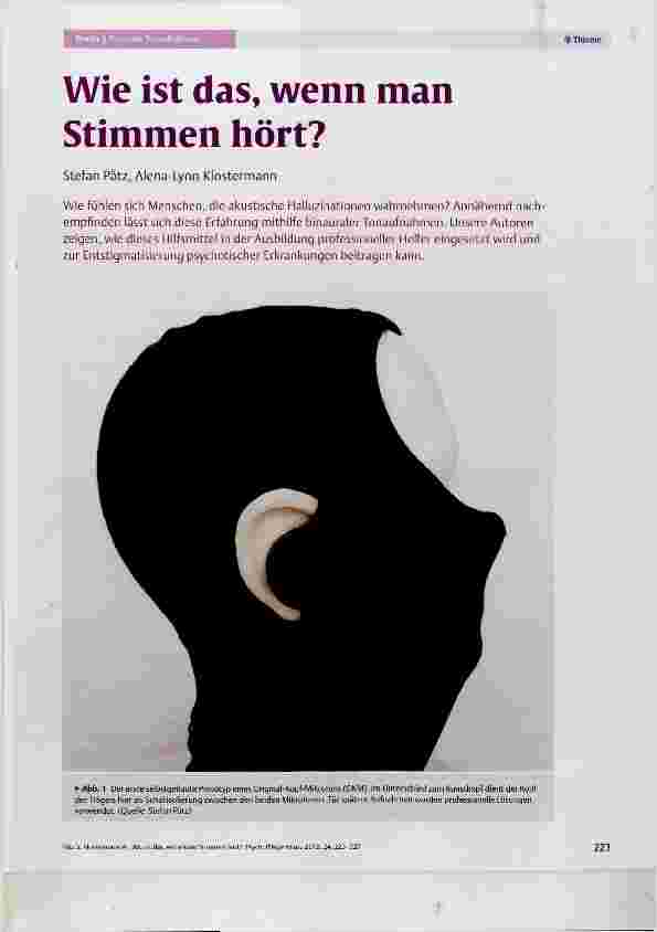 Vorschauseite 1: Wie ist das, wenn man Stimmen hört?