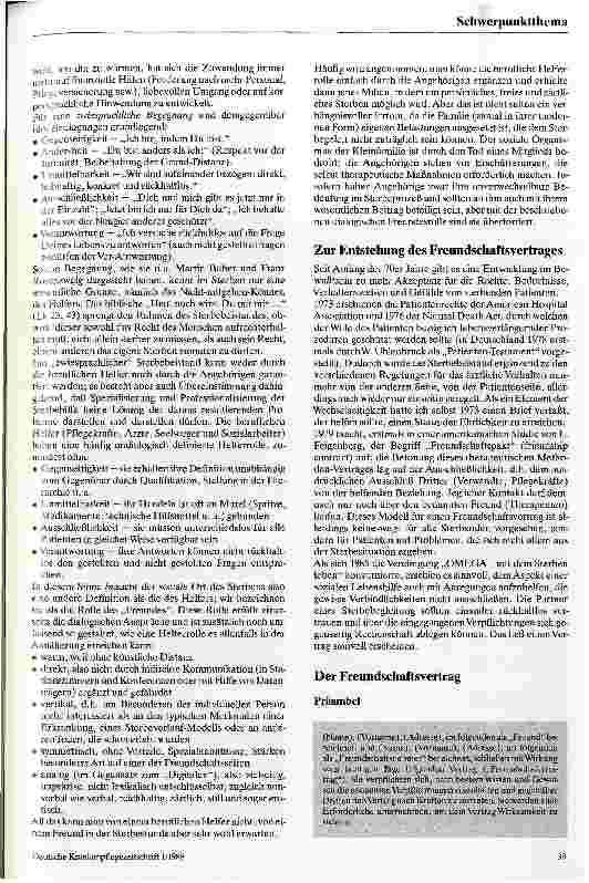Vorschauseite 2: Vom sozialen Ort des Sterbens Ein Vertrag zwischen einem Schwerkranken und einem Freund