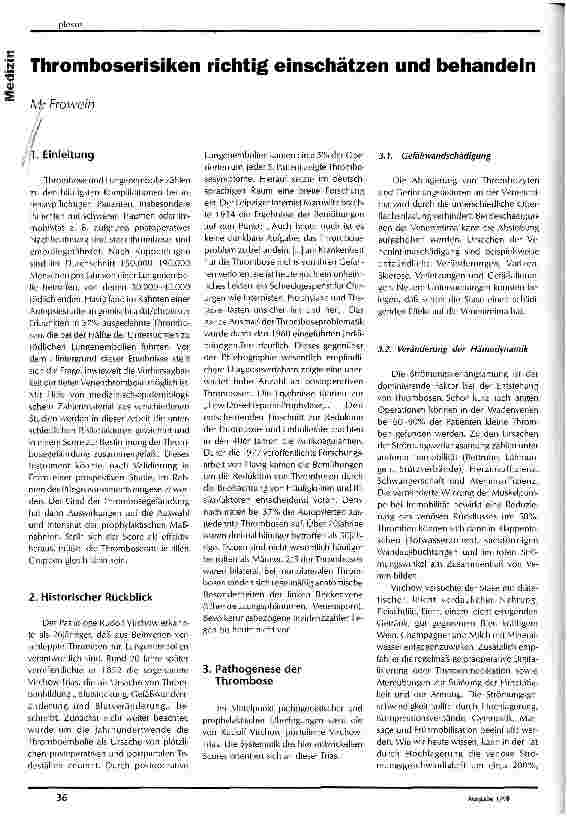 Vorschauseite 1: Thromboserisiken richtig einschätzen und behandeln