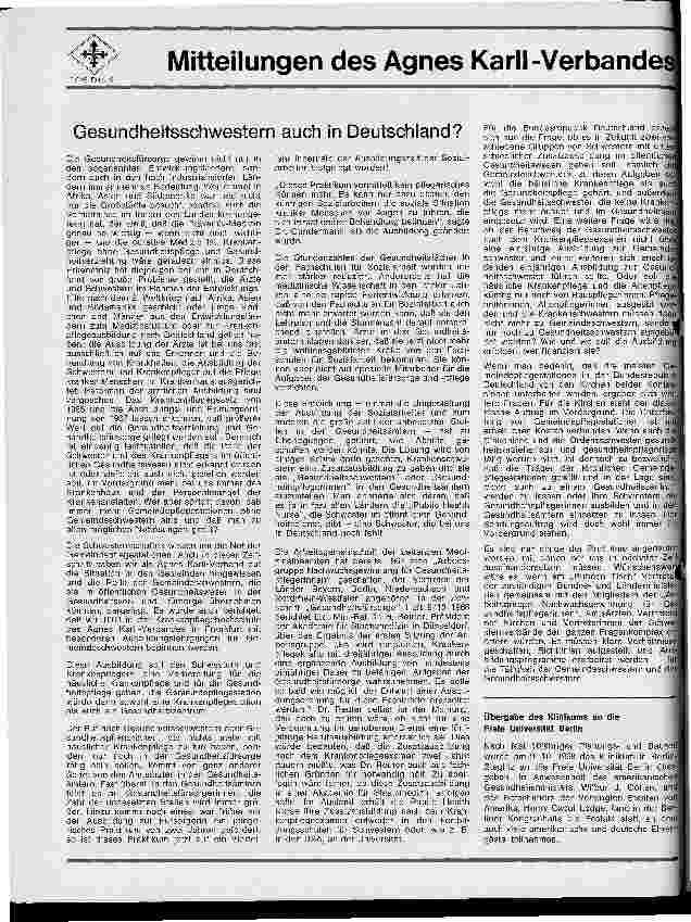 Vorschauseite 1: Gesundheitsschwester auch in Deutschland?