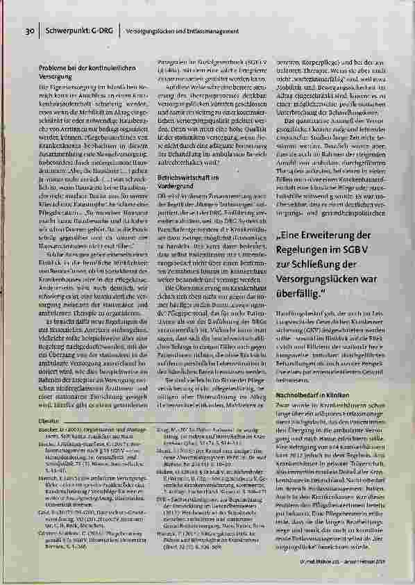 Vorschauseite 2: Von der Versorgungslücke zum Entlassungsmanagement
