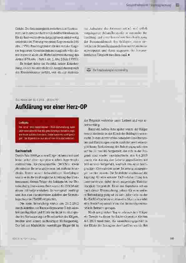 Vorschauseite 1: Aufklärung vor einer Herz-OP