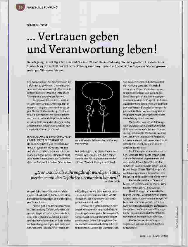 Vorschauseite 1: Vertrauen geben und Verantwortung leben!