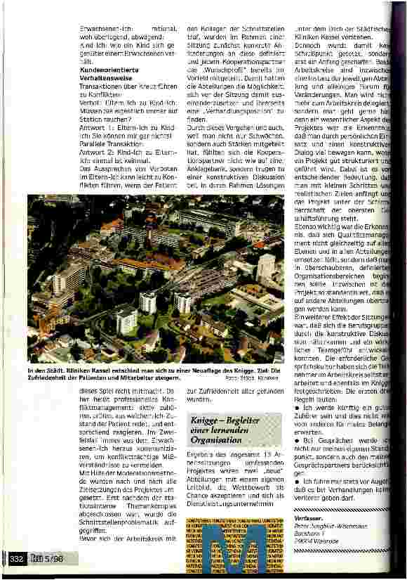 Vorschauseite 6: Ein Klinikknigge für die Städtischen Kliniken Kassel Der Patient soll Kompetenz, Fürsorge und Menschlichkeit spüren