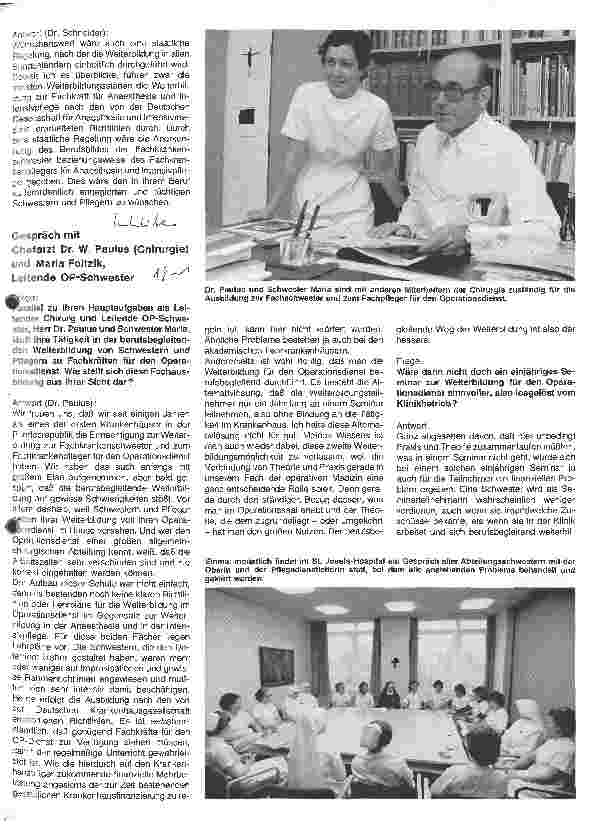 Vorschauseite 1: Das St.Josefs-Hospital in Wiesbaden Gespräch mit Chefarzt Dr. Paulus (Chirurgie) und OP-Schwester Foitzik