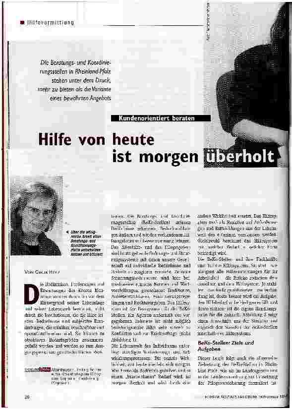 Vorschauseite 1: Hilfe von heute ist morgen überholt Kundenorientiert beraten
