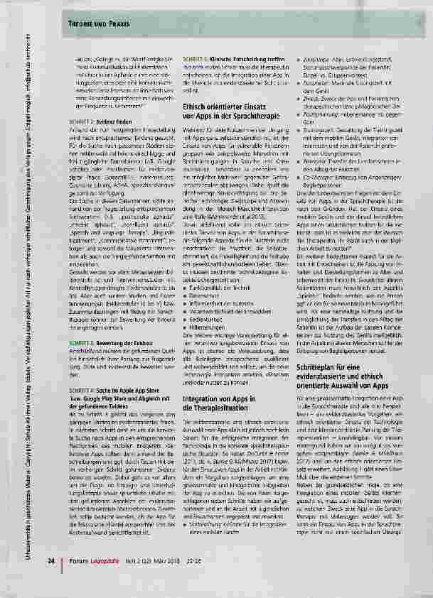 Vorschauseite 3: App-Einsatz in der Sprachtherapie