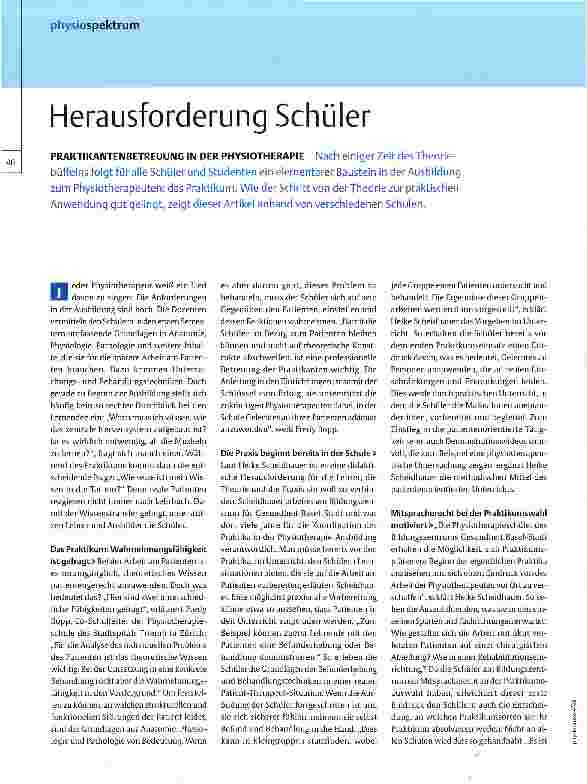 Vorschauseite 1: Herausforderung Schüler