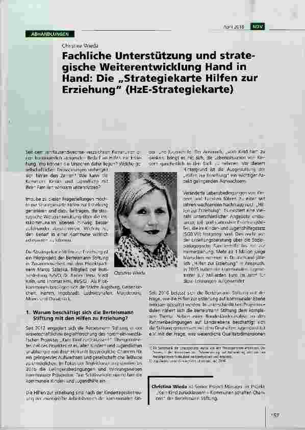 Vorschauseite 1: Fachliche Unterstützung und strategische Weiterentwicklung Hand in Hand: Die „Strategiekarte Hilfen zur Erziehung (HzE-Strategiekarte)