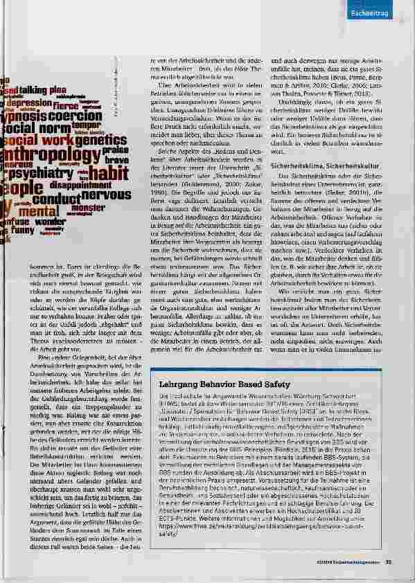 Vorschauseite 2: Verhaltensorientierte Ärbeitssicherheit und die Sicherheitskultur