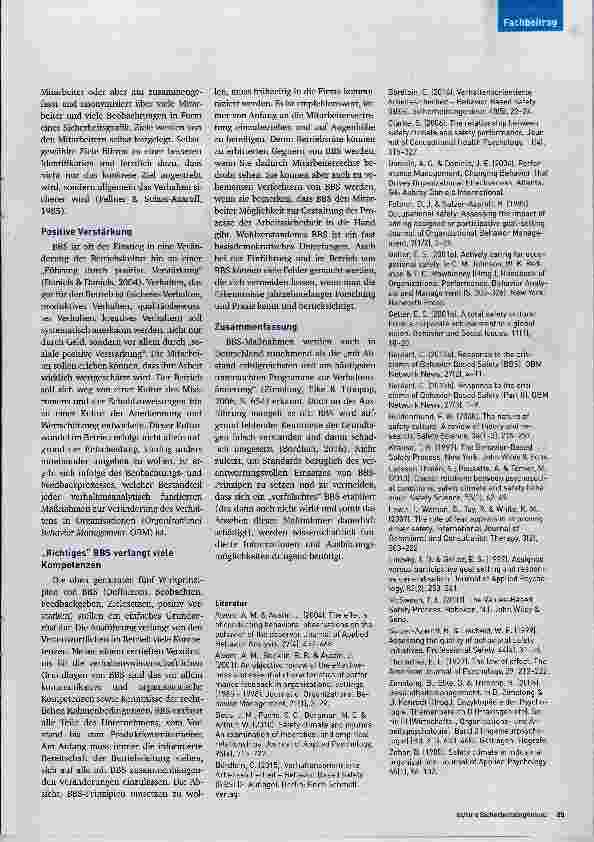 Vorschauseite 4: Verhaltensorientierte Ärbeitssicherheit und die Sicherheitskultur