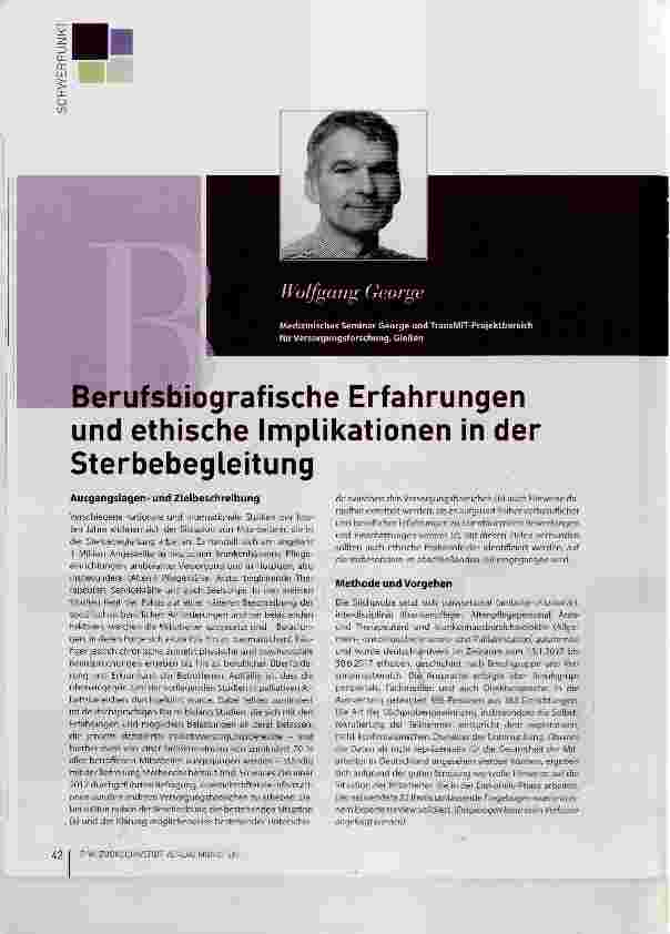 Vorschauseite 1: Berufsbiografische Erfahrungen und ethische Implikationen in der Sterbebegleitung