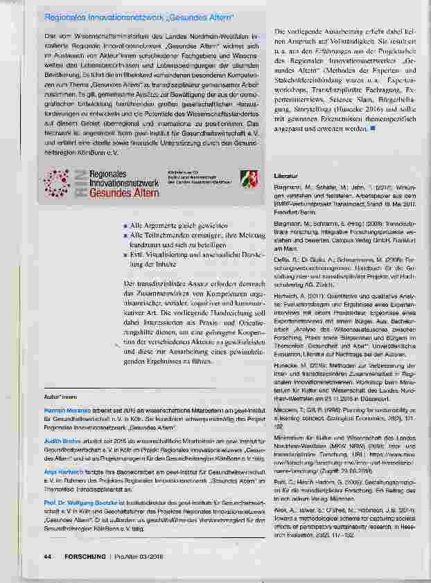 Vorschauseite 3: Transdisziplinären Wissensaustausch aktiv gestalten