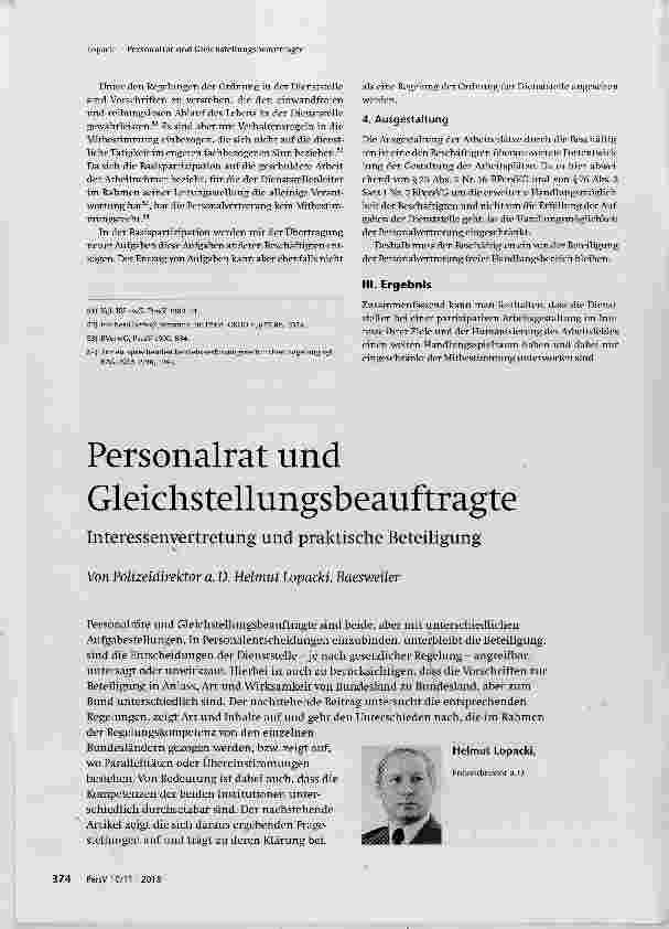 Vorschauseite 1: Personalrat und Gleichstellungsbeauftragte